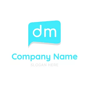 Communicate Logo Dialogue Box and D M logo design