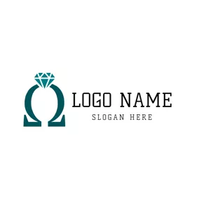 Logótipo De ómega Diamond and Omega Symbol logo design