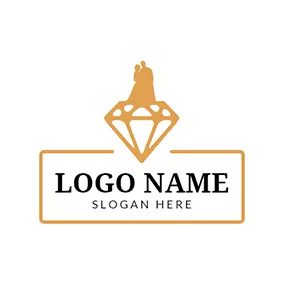 婚禮Logo Diamond Couple Wedding logo design