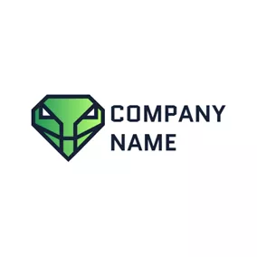 Logotipo De Diamante Diamond Shape and Cobra Head logo design