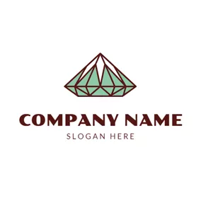 ダイヤモンドのロゴ Diamond Shape and Mountain logo design