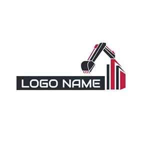 挖掘機 Logo Dig Machine Arm and Excavator logo design