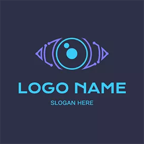 Logótipo Olho Digital Abstract Eye Scanner logo design