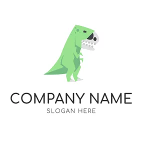 ラップ　ロゴ Dinosaur Fossil and Raptor logo design