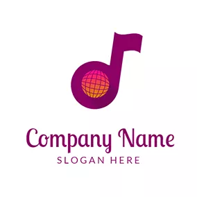 Logótipo De Música Disco Music Symbol logo design