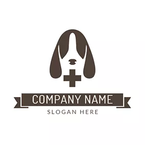 狗Logo Dog Head and Cross logo design