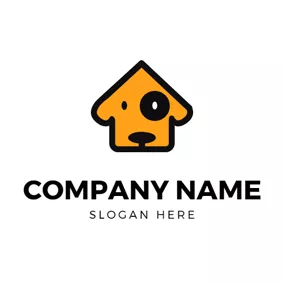 アニメロゴ Doghouse and Dog Face logo design