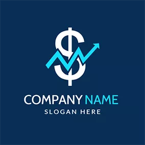 Logotipo De Marketing Dollar Sign and Finance Graph logo design