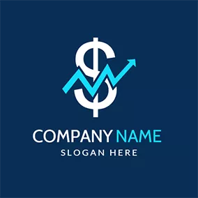 Logotipo De Dólar Dollar Sign and Finance Graph logo design