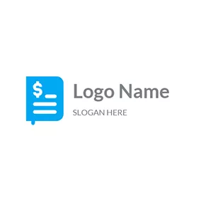 Rectangle Logo Dollar Sign Book and Accounting logo design