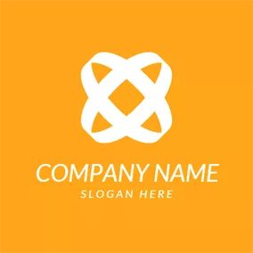 Yellow Logo Double Circle and Social Network logo design