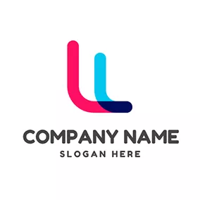 Logotipo L Double Colorful Letter L logo design