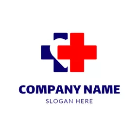 Care Logo Double Cross and White Heart logo design