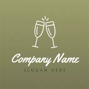 杯子logo Double Cups and Wine Party logo design