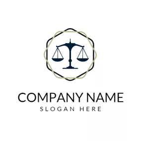 Advocate Logo Double Hexagon and Black Balance logo design