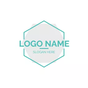 Logótipo De Nome Double Hexagon and Simple Name logo design