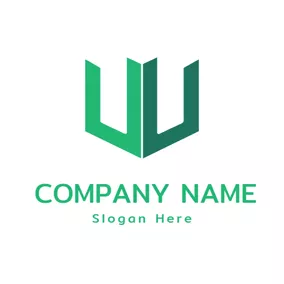 Combination Logo Double Linked Letter U logo design