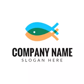 Software & App Logo Double Overlapping Fish logo design