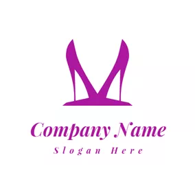 Streetwear Logo Double Purple High Heeled Shoes logo design