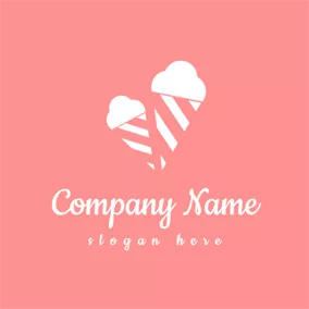 Pink Logo Double White and Pink Ice Cream logo design