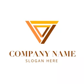 Logotipo De Empresa Double Yellow Triangles logo design