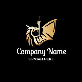 Sword Logo Dragon Sword Wing Culture logo design