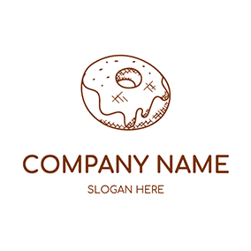 Dough Logo Drawing Design Doughnut logo design