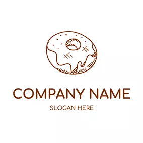 Donut Logo Drawing Design Doughnut logo design