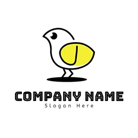 Design Logo Drawing Shadow Cute Chick logo design