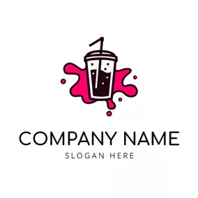 Splash Logo Drinking Cup and Soda logo design