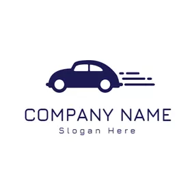 車のロゴ Driving Blue Car logo design
