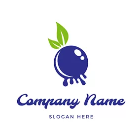漿果 Logo Drooly Blueberry logo design