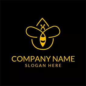 Insect Logo Drop and Abstract Bee Icon logo design