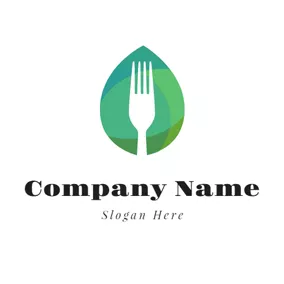 叉子logo Drop Shape and Fork logo design