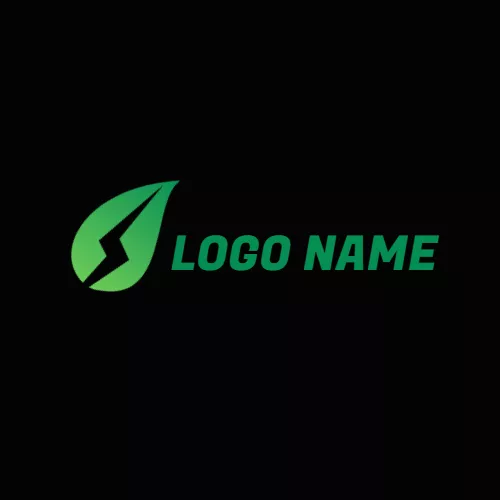 动力Logo Drop Shape and Lightning Power logo design