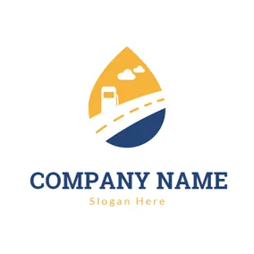Filling Logo Drop Shape and Petrol logo design