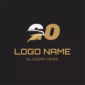動物のロゴ Eagle Overlay Letter G O logo design