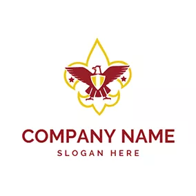 盾牌Logo Eagle Shield Iris Scout logo design
