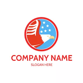 Design Logo Eagle Star Circle American logo design