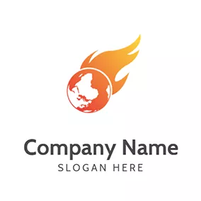 火焰Logo Earth Fire Global Warming logo design