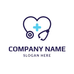 Caring Logo Echometer Heart and Cross logo design