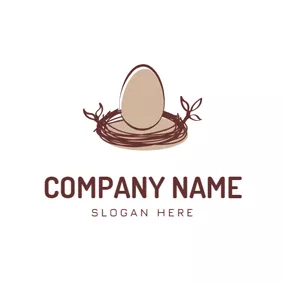 鳥の巣　ロゴ Egg and Bird Nest logo design