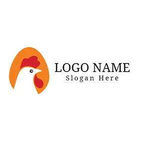 Ellipse Logo Egg and Hen Chicken Head Icon logo design
