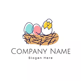 Nest Logo Egg Incubation Nest Chick logo design