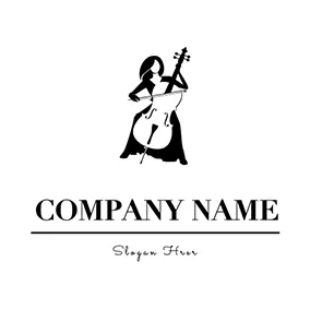 エレガントなロゴ Elegant Performer Cello Design logo design