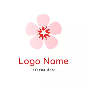 Pink Logo Elegant Sakura Logo logo design