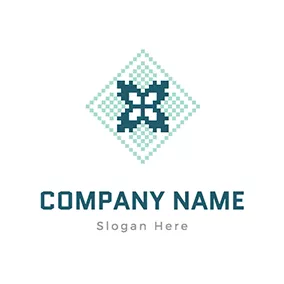 Butterfly Logo Embroider Butterfly Rhombus Fabric logo design