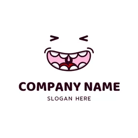 Pink Logo Emotion and Smile Mouth logo design