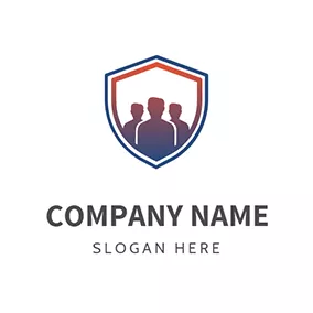 協会のロゴ Employee and Shield logo design