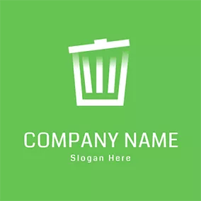 Green Logo Empty Trash Can logo design